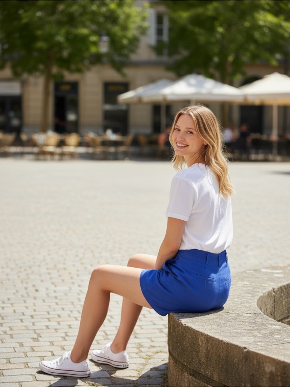 Madewell Cobalt Blue High-Waist Linen-Blend Shorts - Picture 5 of 6